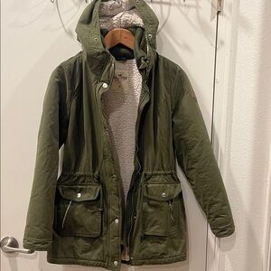 Hollister Dark Green Hooded Parka